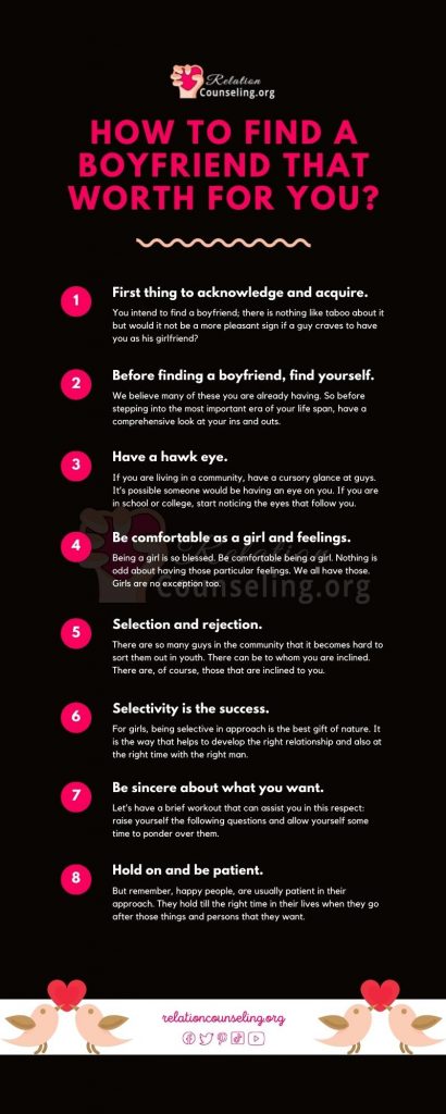 How to FIND a boyfriend? (8 Smart Tips) Not Online Apps! 7 How to find a boyfriend infographic