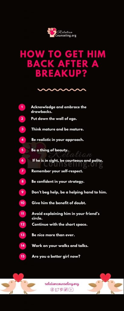 How to GET him back after a breakup!? (15 Proved Steps) 9 How to get a man back after a breakup Infographic