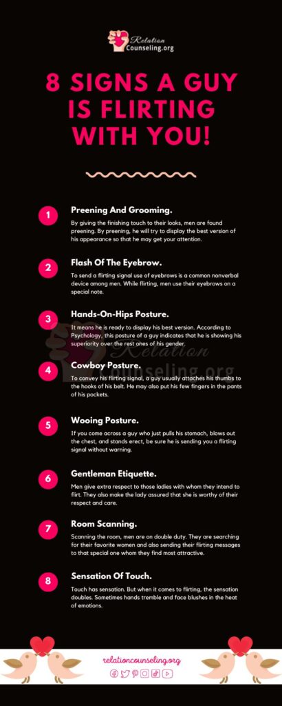 Signs He Is Flirting With You - Infographics